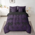 thumbnail image 2 of jejeloiu Chic Bowtie Bowknot 7-Piece Bedding Comforter Set,Kawaii Retro FloralKing Bedding Sets,Black Purple Bed Sheets For Girls,Luxury Bedroom Decor Reversible, 2 of 8