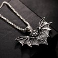 thumbnail image 4 of Leander Bat Necklace for Men - Stainless Steel Vampire Pendant, Gothic Halloween Goth Jewelry‌, 4 of 6