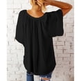 thumbnail image 3 of Blusa casual para dama, blusa de manga corta, blusa de manga corta con cuello en V, blusa tipo pulóver de manga corta, tecnología avanzada, 3 of 6