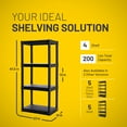 thumbnail image 4 of Plano 4-Shelf Standard Duty Plastic Storage Shelves, 48” x 21” x 14”, 200lb Capacity, 4 of 7