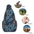 thumbnail image 5 of Lsque Blue Leaves A Pattern Cross Chest Bag Diagonally – Premium Durable Front Chest Sling with Adjustable Padded Strap, High-Capacity Storage, 5 of 7