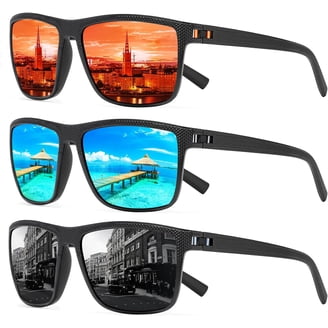 Polarized Sunglasses with Flat Mirrored Lens UV Protection Unisex Matte Black Polarized Mirror Lens Wayfarer Sunglasses - zeroUV main image 4