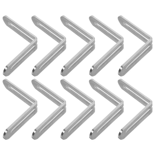 IFANLANDOR 10Ud Soportes En L Ajustables De Inoxidable Para Conexión De Muebles Y Estantes Plateados