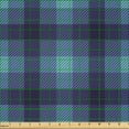 thumbnail image 2 of Ambesonne Plaid Fabric by the Yard Microfiber, Contemporary Diagonal Tartan, 5 Yards, Seafoam Dark Indigo, 2 of 2