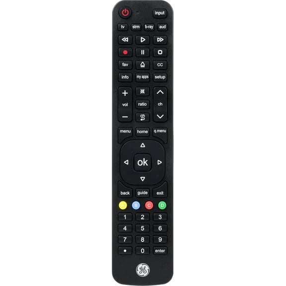 GE 4-Device LG Direct Replacement Universal TV Remote Control in Black, 57818