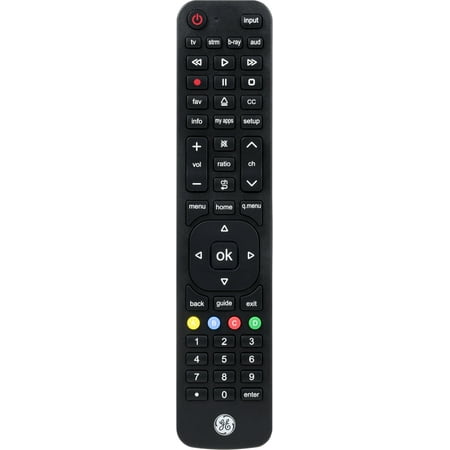 GE 4-Device LG Direct Replacement Universal TV Remote Control in Black, 57818