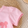 thumbnail image 4 of HCNTES Toddler Baby Girl Spring Summer Clothes Set Short Sleeves T-Shirt Tops + Shorts Cute Outfits Set For 6-24 Months 2t 3t 4t 5t 6t 7t 8t 9t Kid School Activities, 18-24 Months, 4 of 7