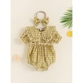 thumbnail image 2 of 2PC Newborn Baby Girls Clothes Plaid Jumpsuit Romper Playsuit Headband Outfits, 2 of 8