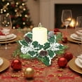 thumbnail image 5 of Fwttom Christmas Wreaths, Christmas Decorations Home Candle Holders Wreath Ring, Creative Mini Wreaths for Holiday Party Xmas Candle Table Setting, 5 of 7