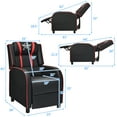thumbnail image 4 of Topbuy PU Leather Gaming Recliner Chair Single Massage Lounge Sofa W/ Lumbar Cushion Red, 4 of 10