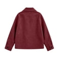 thumbnail image 4 of Edvintorg Women's Coats Plus Size Button Down Casual Jacket Long Sleeve Turndown Collar Loose Outerwear with Pocket Womens Fashion Wine S-3XL, 4 of 9