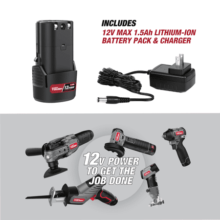 HYPER TOUGH 12V MAX LITHIUM-ION 3-IN-1 MULTI-HEAD POWER DRILL SET WITH 1.5AH BATTERY AND CHARGER