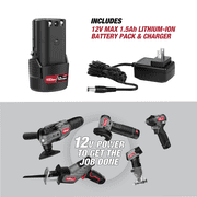 Hyper Tough 12V Max* Lithium-Ion 3/8-inch Cordless Extended Reach Ratchet with 1.5Ah Battery and Charger, New
