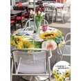 thumbnail image 5 of Outdoor Tablecloth with Umbrella Hole for Patio/Picnic/Party/Camping, Summer Sunflowers Waterproof Table Cloth Round Cover Washable, Pastoral Garden Botanical Florals (Dia 54"), 5 of 8