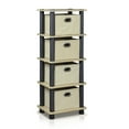 thumbnail image 1 of Furinno 99150KO/BK/LB LACi 4-Bins System Rack, Oak, 1 of 3