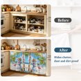 thumbnail image 4 of Coastal Snowman Christmas Cabinet Curtain 32"Wx55"L, Dustproof Pantry Door Curtain with Self Adhesive Tape, Xmas Tree Flamingo Beach Tall Storage Cover Privacy Drape for Bathroom Kitchen Laundry Room, 4 of 9