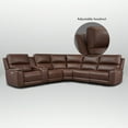 thumbnail image 5 of 123" Leather Reclining Sectional, 3 Power Recliners, Adjustable Lumbar Support & Headrest, Center Console, 5 of 9