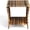 Yellow, variant on HarmonyStrings Patio Wicker Side Table, Square End Table Bistro Coffee Table with Glass Top Storage Shelf for Porch Garden Backyard (Black)