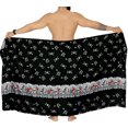 thumbnail image 5 of HAPPY BAY Men's Halloween Costumes Summer Sarong Wrap Pareo Caribbean Pirates Swim Trunks Swimwear Full Beach Wraps for Men One Size Skull Crossbones, Black, 5 of 5