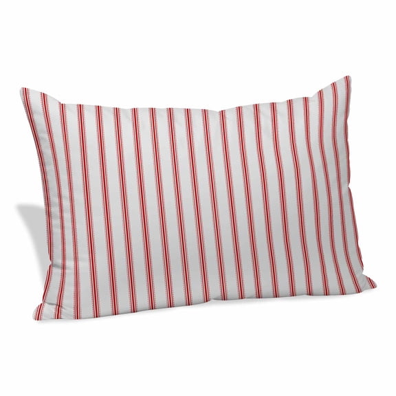 Red Striped Pillow Covers 16"x24", Red White Stripes Farmhouse Soft Brushed Microfiber Breathable Throw Pillow Covers, Decorative Pillowcase with Zipper for Couch Sofa Bedroom Living Room