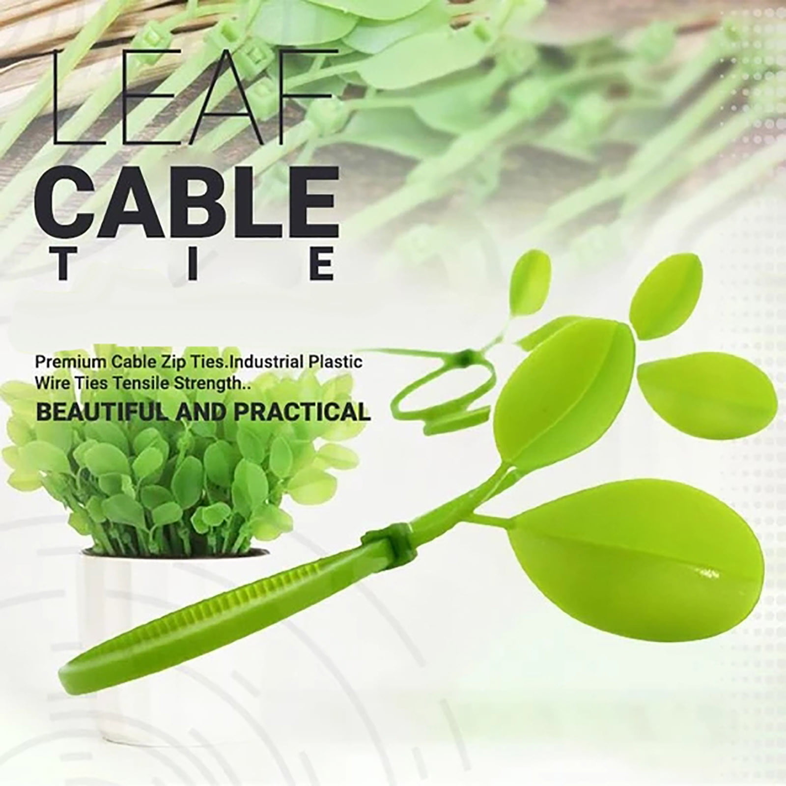 Hxroolrp Plant Climbing Artifact Fixing Tie Plant Shaped Hook Leaf Cable Tie