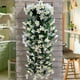 thumbnail image 4 of Cesta de flores artificiales de ratán para colgar en la pared, ideal para decorar interiores y exteriores, bodas, lirios de plástico., 4 of 6