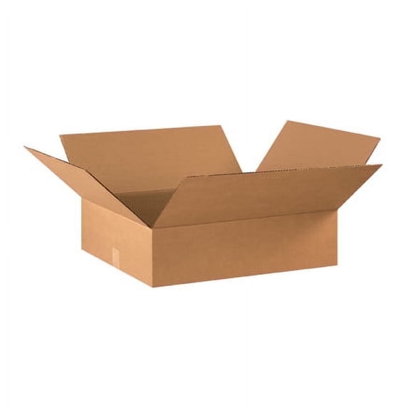 ShippingSuppliesByMail Flat Corrugated Boxes ECT-32, 22 x 18 x 6", 20/Case