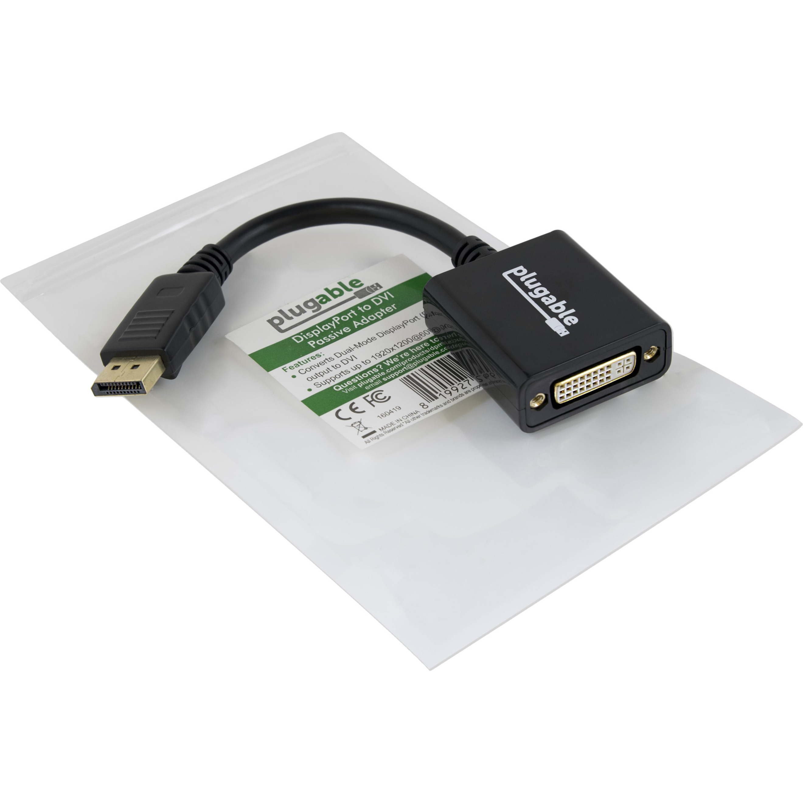 Plugable DisplayPort to DVI Adapter (Supports Windows and Linux Systems and Displays up to 1920x1200@60Hz, Passive) - image 4 of 5