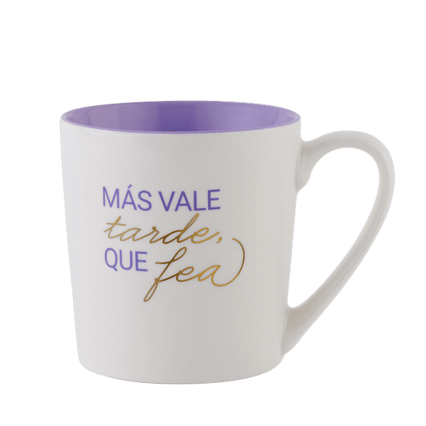 Taza para Café de 500ml con Frases Originales LuckyLy, Modelo Cafeína blanco 500 ml