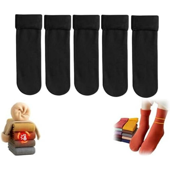 Luviess Fleece Cozy Socks for Women & Seniors, Ultra-Soft Plush Fiber Thermal Socks, Slim Fit Thickened Winter Warm Socks