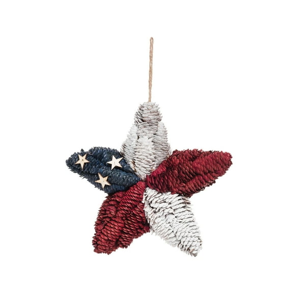 Americana 4th of July Pine Cone Star Patriotic Ornament