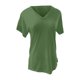 thumbnail image 4 of Camiseta de manga corta de color liso con cuello en V para mujer - Top de verano holgado - Poliéster spandex transpirable - Fácil de cuidar - Tallas S-XXL, 4 of 4