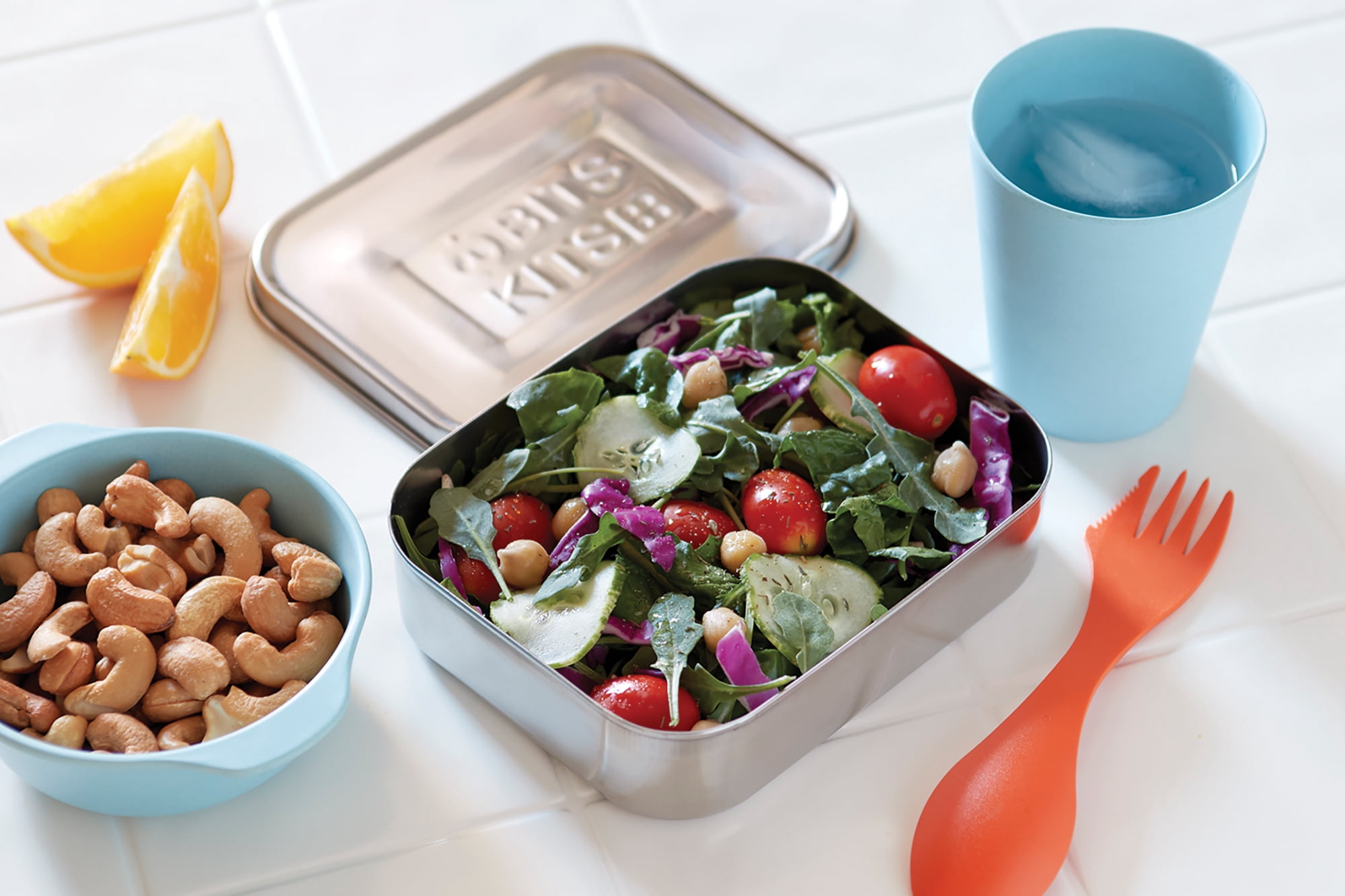 Bits Kits on the Go Snack Set, Stainless Steel Reusable Food Containers, Lunch Bento Box, Condiment Containers, Set of 3