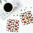thumbnail image 4 of Naloa Hand Drawn Strawberry Coasters for Set of 4 - PU Leather Coasters, Coasters for Table Cup Tea Coffee Beer, Decorative for Kitchen Homedecor (Round), 4 of 6