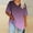 Purple, variant on purcolt Plus Size Tops for Women Gradient Color Short Sleeve V Neck Oversized T-Shirts Summer Casual Loose Soft Tunic Tees