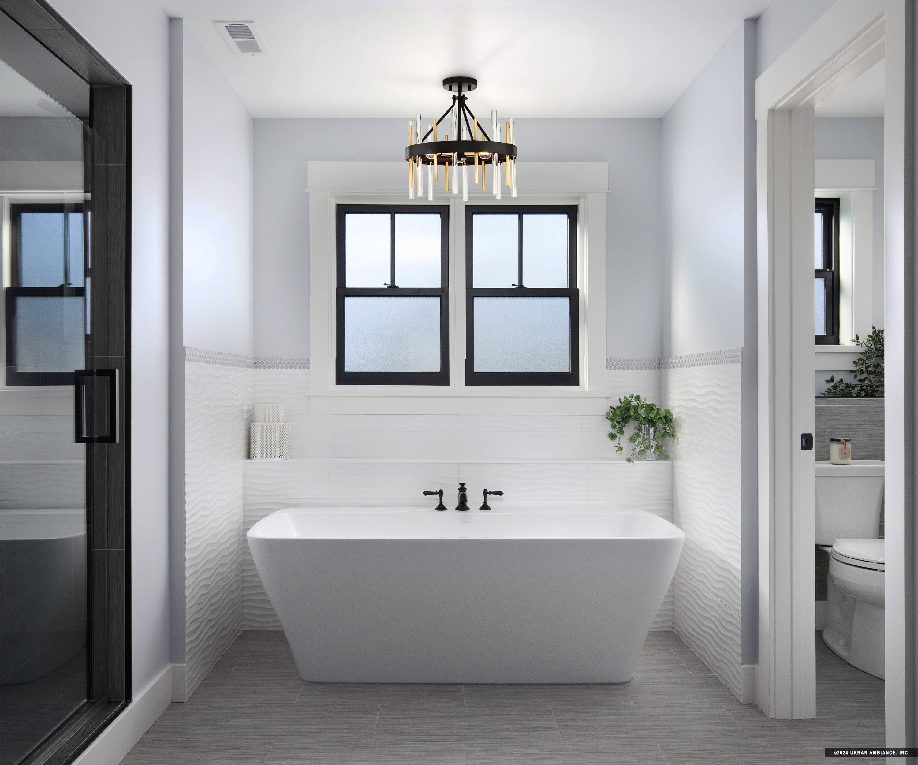 Luxury Transitional Ceiling Light, Matte Black, UHP4760