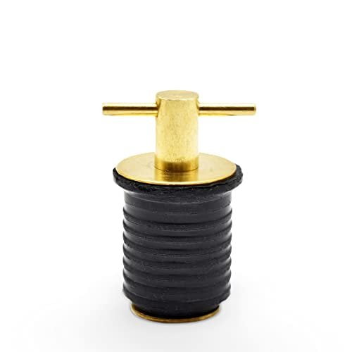 MARINE CITY 1 Inch Rust Proof Strong and Sturdy Fine Finish Drain Plug with Innovative Design for Boats Yachts Kayaks Marines Brass Drain Plug with Neoprene Seal