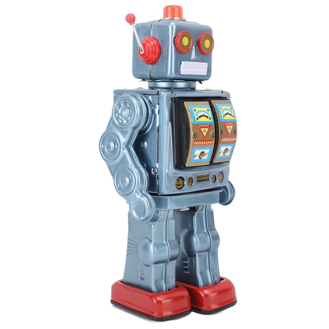 Robot Électrique en Métal, Robotique Motorisée Éducative Robot Rétro en Métal Rotatif Robot Électrique Marchant et Rotatif Figurines Modèle pour Collection Adulte Cadeau Enfants