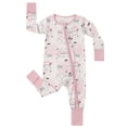 thumbnail image 2 of WIBACKER 3-24M Bamboo Viscose Baby Convertible Footie Pajamas, Sleep and Play Footed Zipper Sleeper for Baby Girls - Pink Puppy, 2 of 10