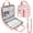 Pink, variant on 3 Ring Zipper Binder Bag, 3 Inch D-Ring 700 Sheet Capacity, Portable File Organizer with Removable Shoulder Strap & Multiple Pockets for Office Travel,,Black