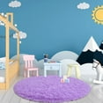 thumbnail image 4 of YJ.GWL Round Fluffy Area Rugs Fluffy Carpet Plush Rug for Living Room Bedroom Circular Fuzzy Mat, 6x6 Ft, Purple, 4 of 6