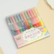 12pcs Multicolored Gel Pen Straight Liquid Highlighter Drawing Doodling Art Markers Straight Liquid Rollerball Fluorescent pen 12pcs pen