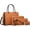 Brown, variant on Women Fashion Handbags Wallet Tote Bag Color Matching Shoulder Bag Top Handle Satchel Purse Set 4pcs