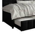 thumbnail image 5 of Castle Place Modern Velvet Upholstered Twin Daybed with Trundle, Black, 5 of 7