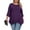 03 Purple, variant on Gleelist Plus Size Tops For Womens Ruffled Hem Crew Neck T-Shirts Casual Flowy Blouses 3/4 Ruffle Sleeve XL-5XL