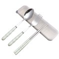 thumbnail image 1 of Clearance! Silverware Set 3-In-1 Stainless Steel Fork Spoon Chopsticks Set Travel Set with Plastic Case Kitchen Essentials Green, 1 of 4