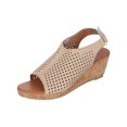 thumbnail image 2 of Verano señoras mujeres zapatos de suela gruesa ahuecado boca de pez sandalias de tacones de cuña casuales Wmkox8yii sa4412, 2 of 5