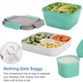 thumbnail image 5 of 2X Lunch Container to Go, 1500Ml Salad Bowls with 3 Compartments, for Toppings, 5 of 8