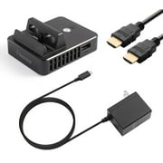 Insten Portable Charger Docking Cradle [HDMI Out][Type-C Fast Charging Port][3-Port USB][Charge & Play] for Nintendo Switch (with 6' HDMI Cable & AC Power Adapter)