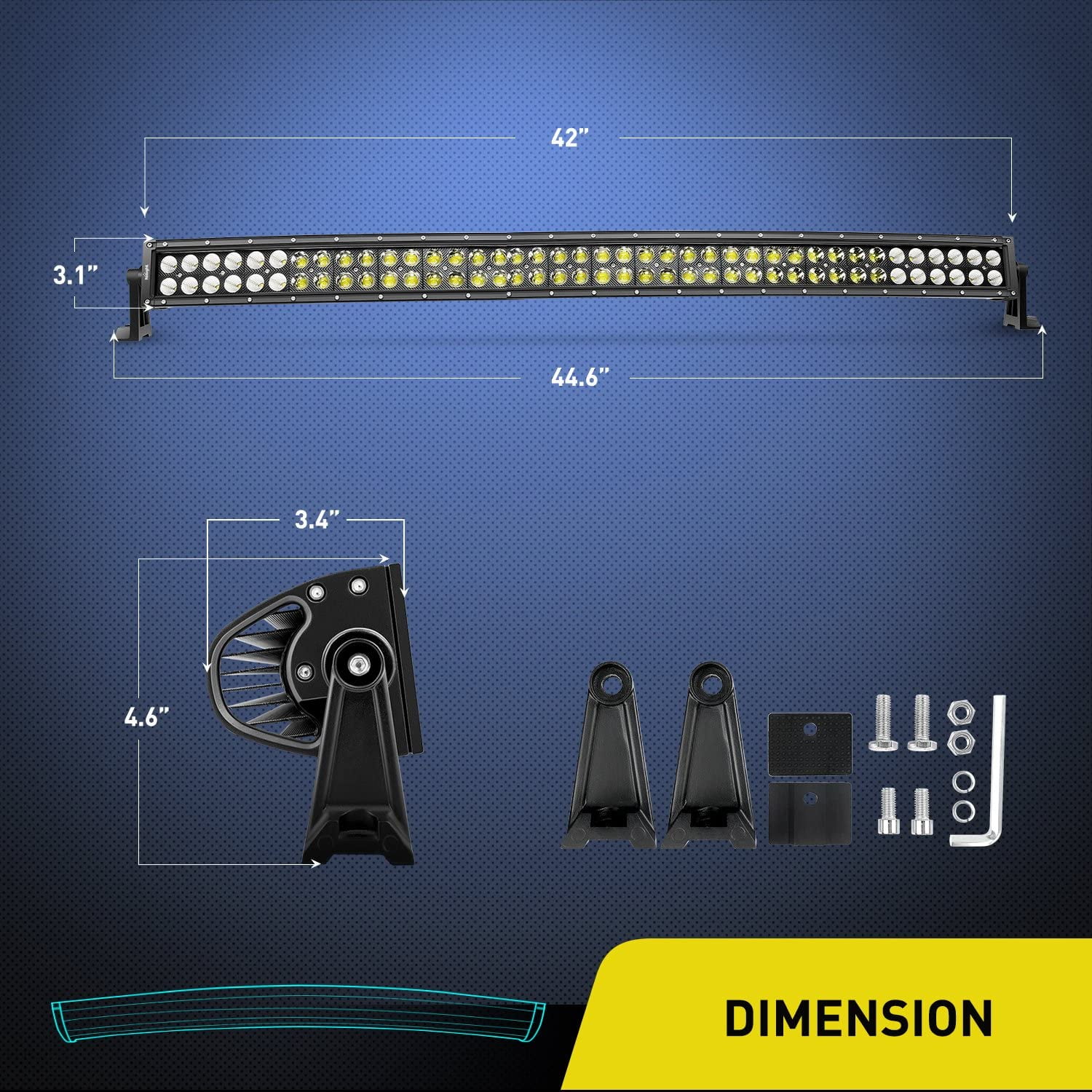Nilight - 42" 240W Spot Flood Combo High Power LED Driving Lamp LED Light Bar Off Road Fog Driving Work Lights for SUV Boat Jeep Lamp
